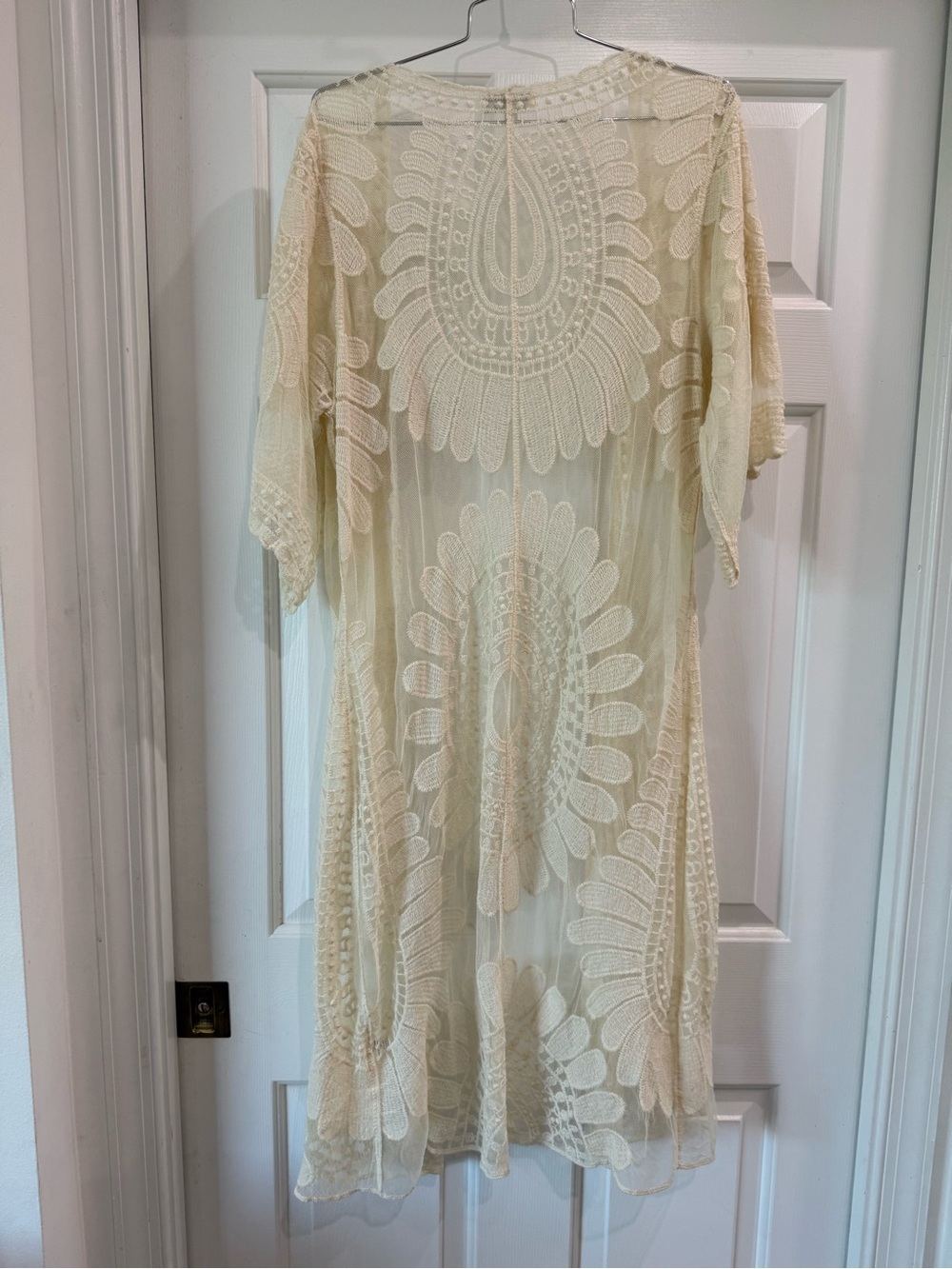 Sheer lace Cream Duster